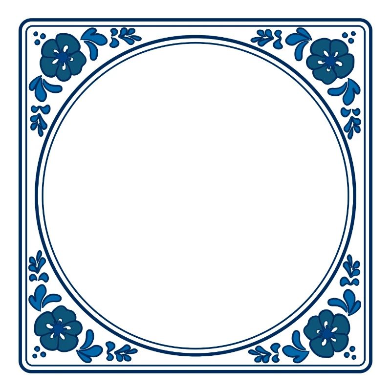 Leerer Fliesen eigener Text - Delft Blue