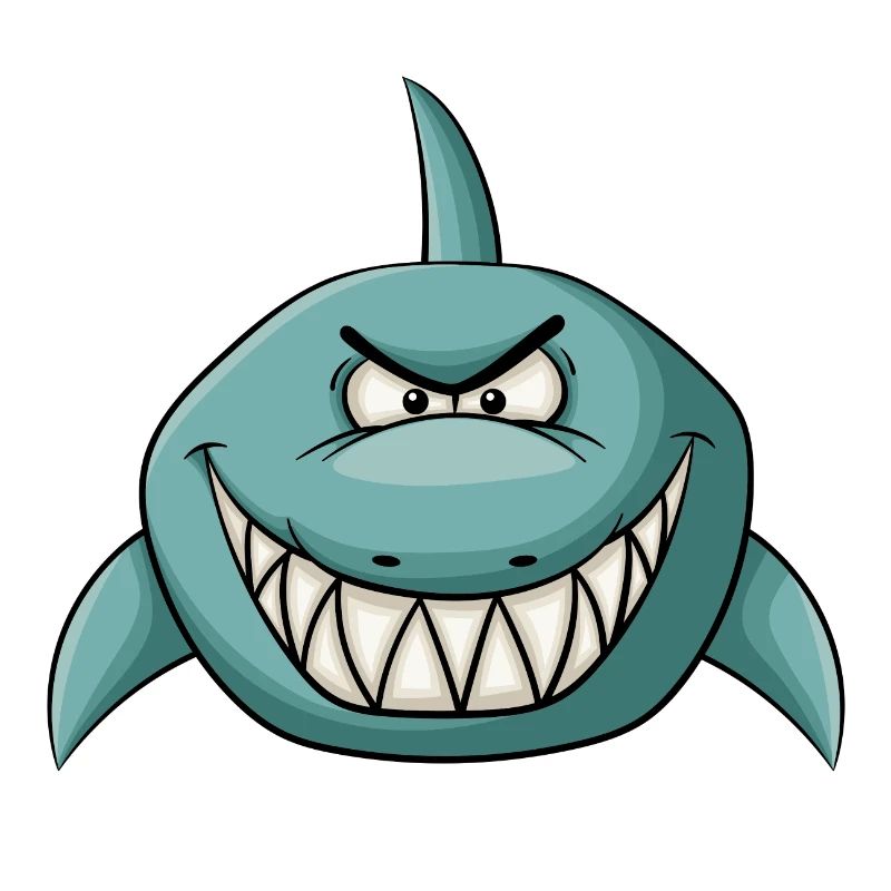 Méchant requin souriant