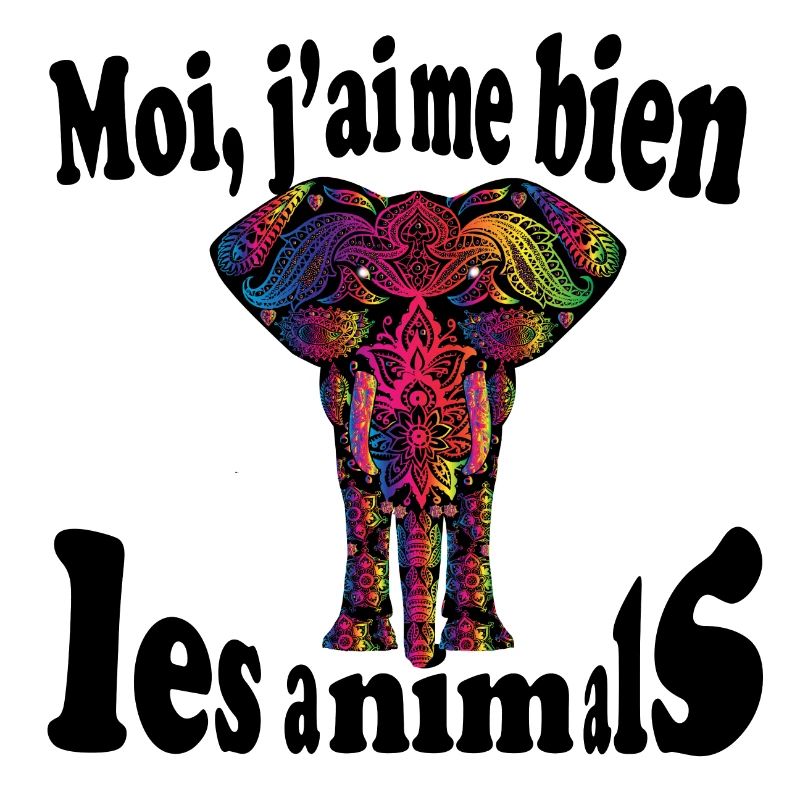 Moi, j aime bien les animals..elephant multicolore