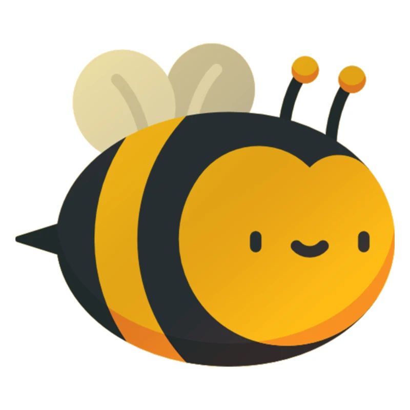 abeille mignonne heureuse
