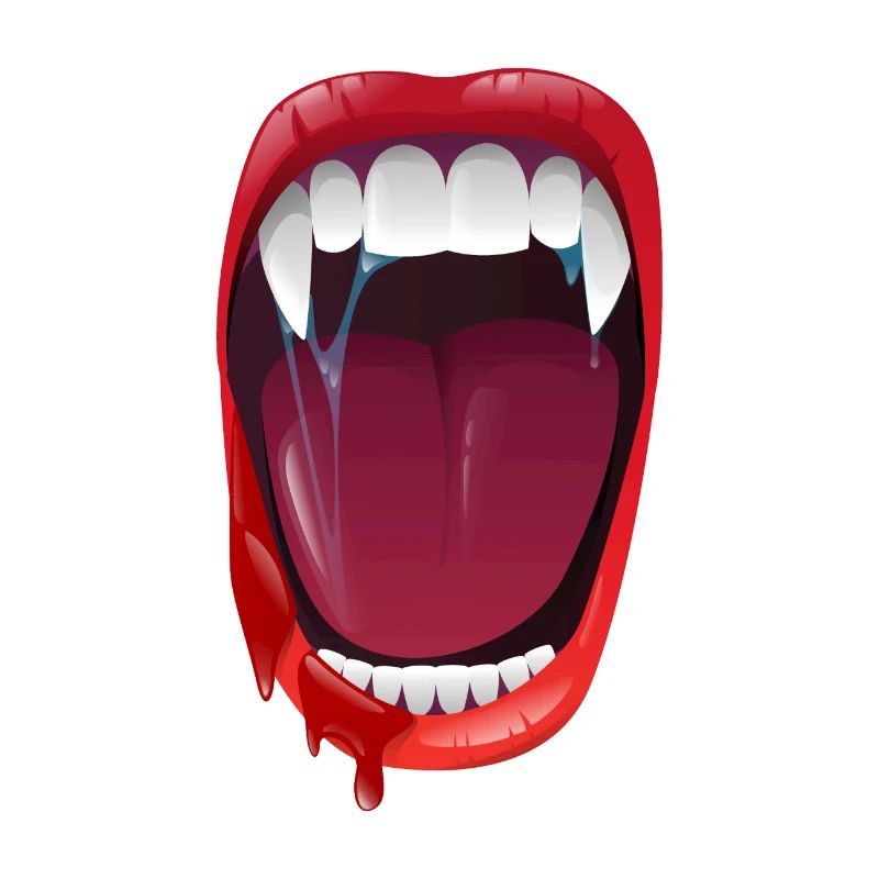 Vampire bite vampire and vampire teeth bite teeth blood