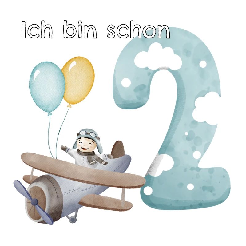 2. Geburtstag Flugzeug Pilot