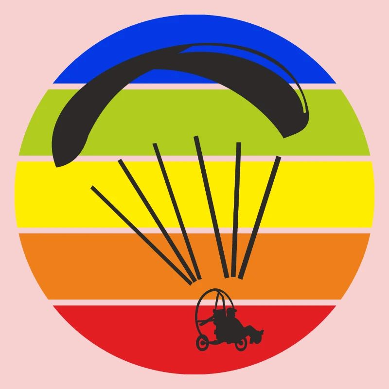 Paramoteur Paramoteur Trike Coloré Retro Circle