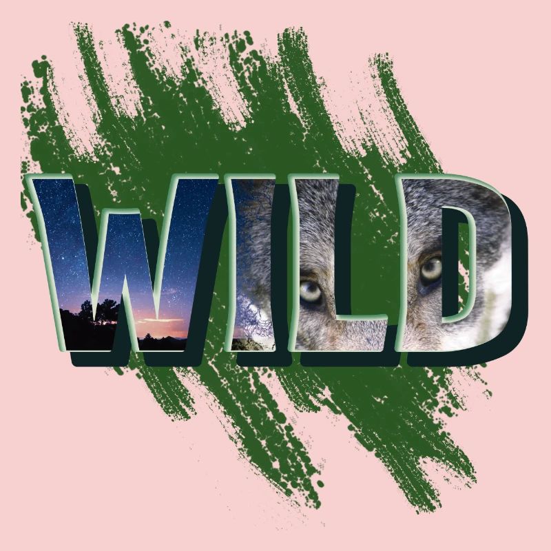 Coole Wildinschrift mit einem Wolf