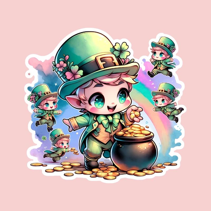 St. Patrick's Day Chibi Kobolde