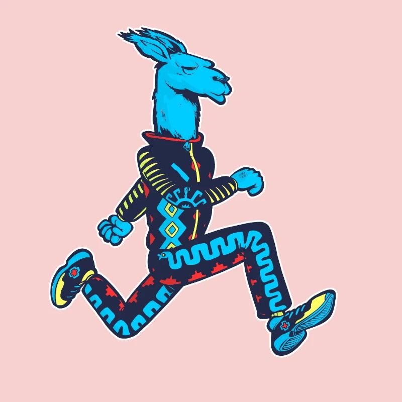 Blauer Lama-Läufer