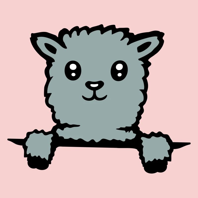 Cute llama fluffy alpaca peeking out