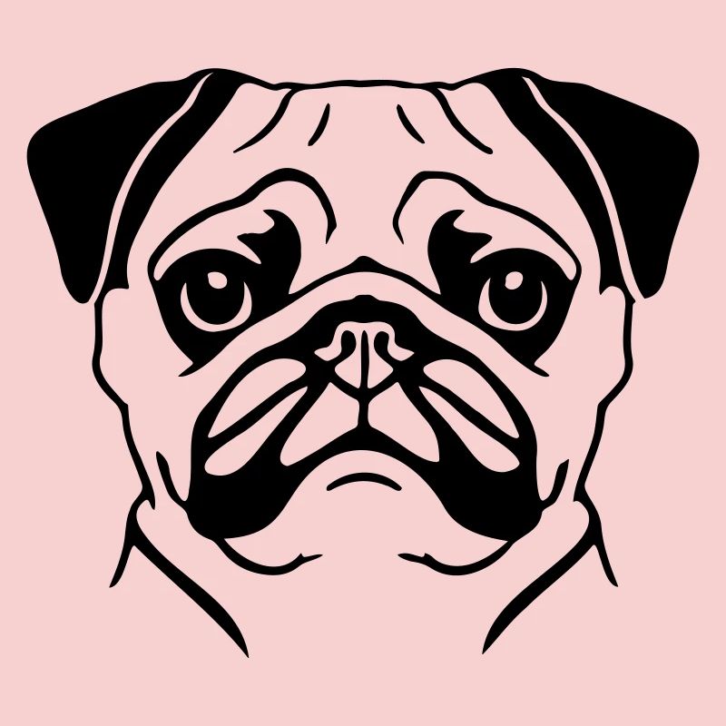 Pug Portrait Vector Illustration
