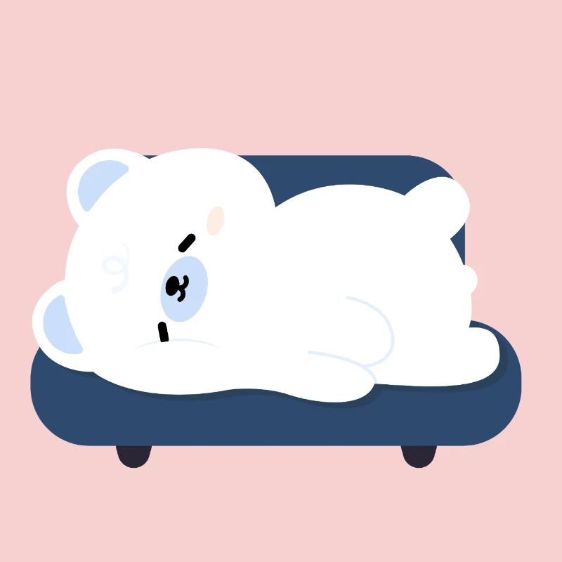 Tired Polar Bear on Sofa