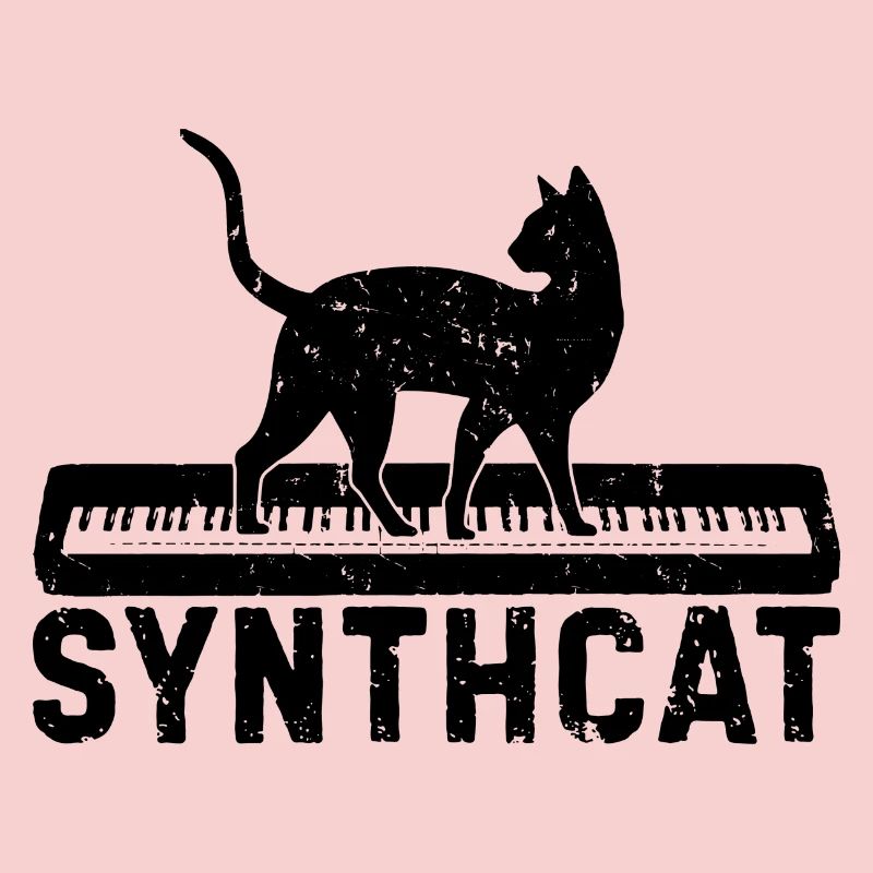 Synthcat Synthesizer Musiker Keyboard Geschenk
