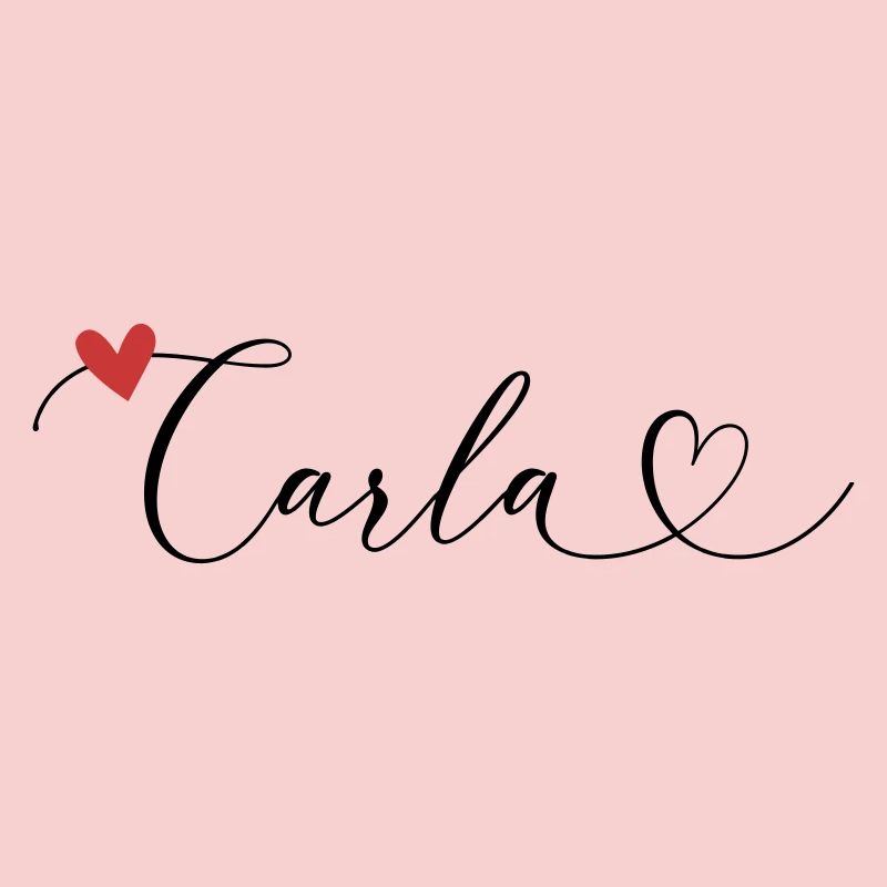 Carla Surname First name Calligraphy Heart