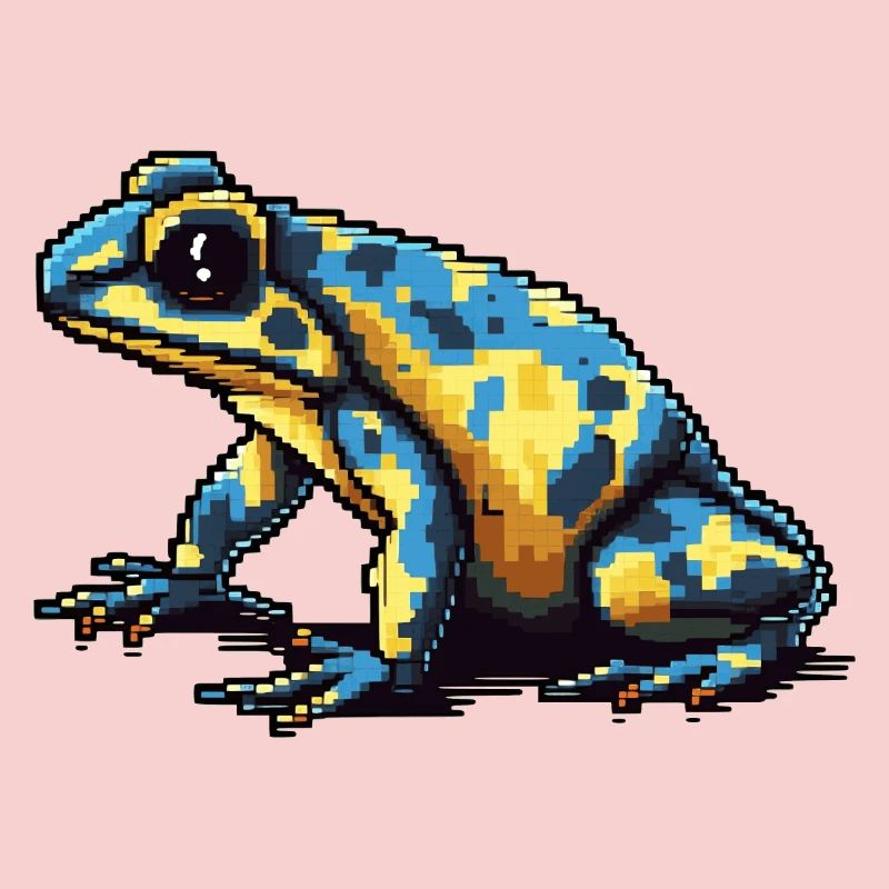 Rétro pixel coloré poison dart grenouille en 8 bit