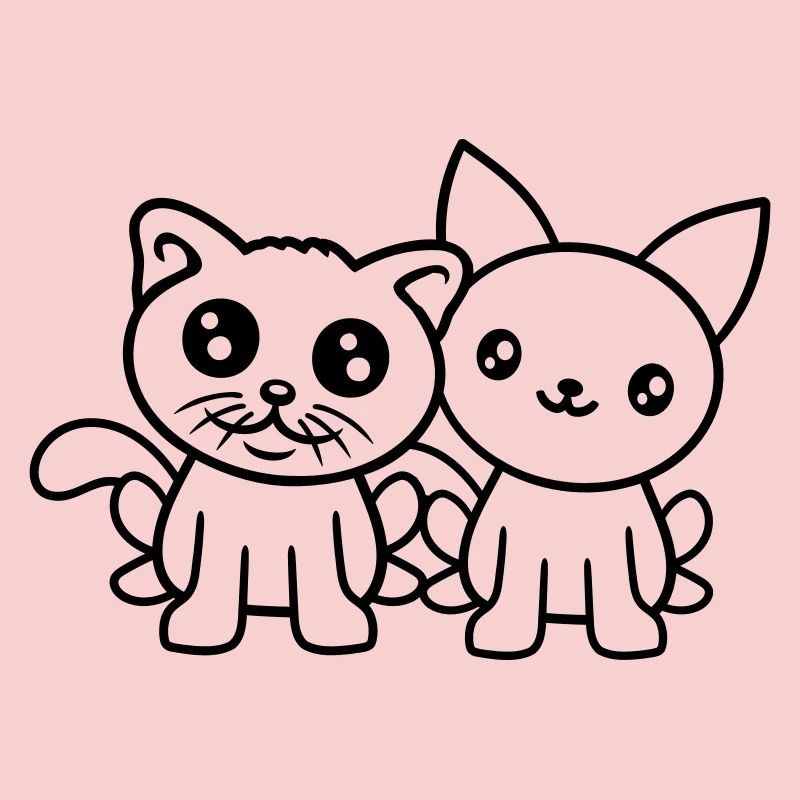 2 chats amis équipe équipage deux chatons de compagnie