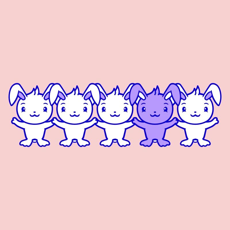 5 Bunny Friends Différence Soyez différent
