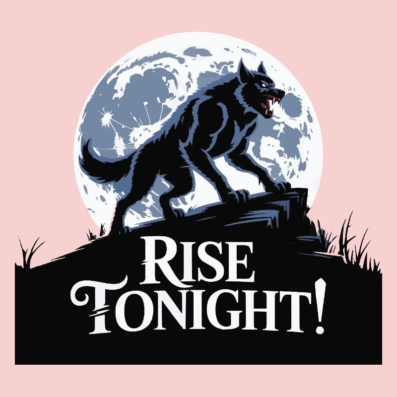 Lone Wolf Rise Tonight Moon Graphic