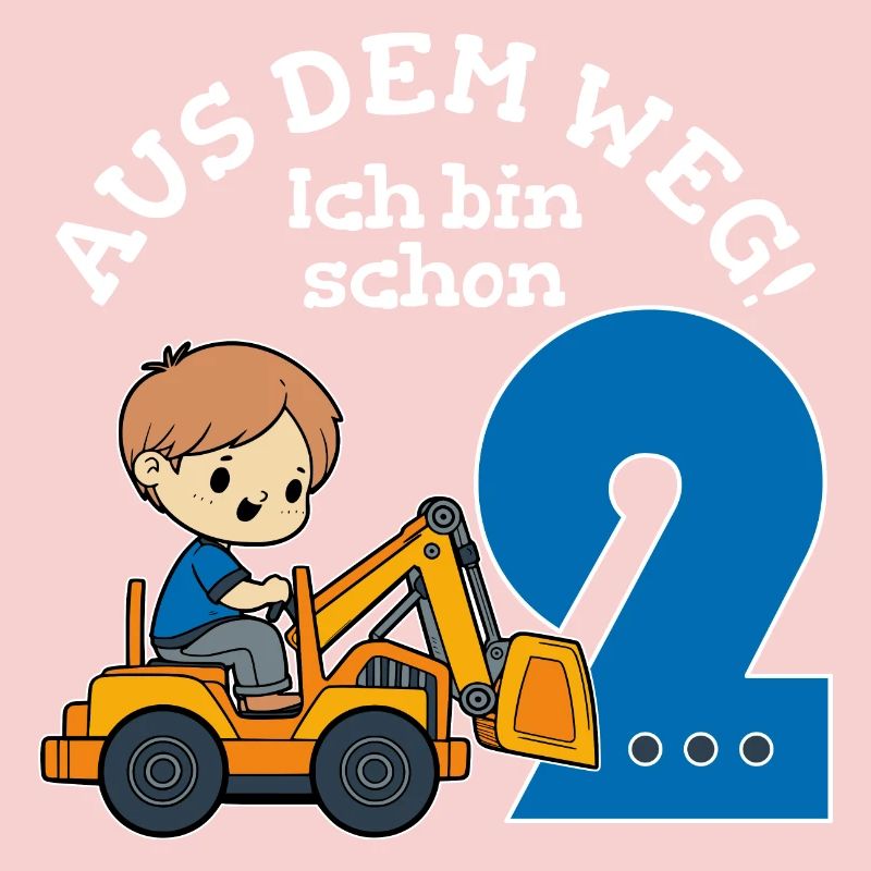 2. Geburtstag Bagger Junge