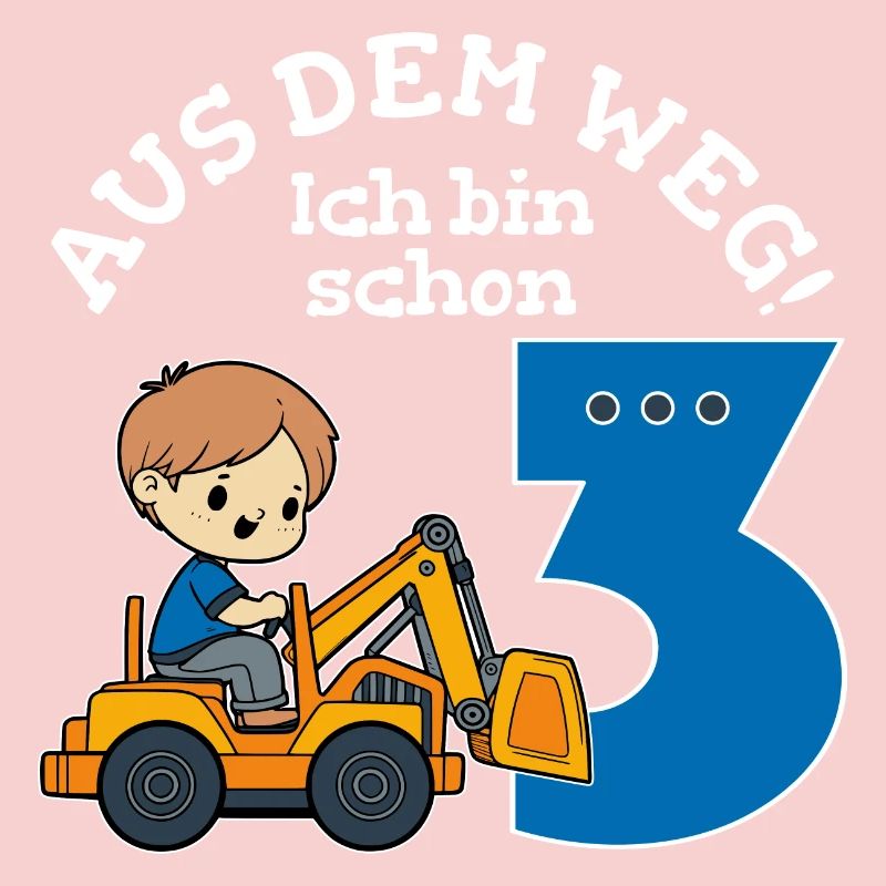 3. Geburtstag Bagger Junge