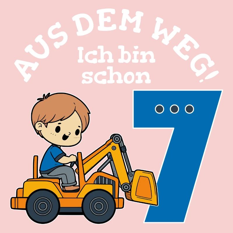 7. Geburtstag Bagger Junge