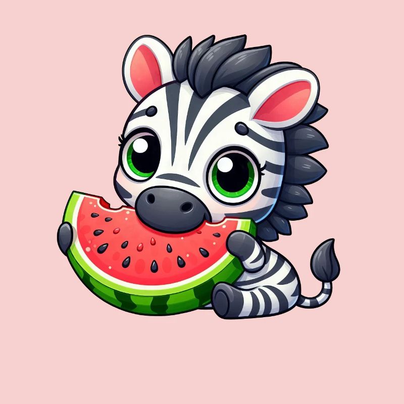 Zebra Melon Dessin Animé Pastèque Été