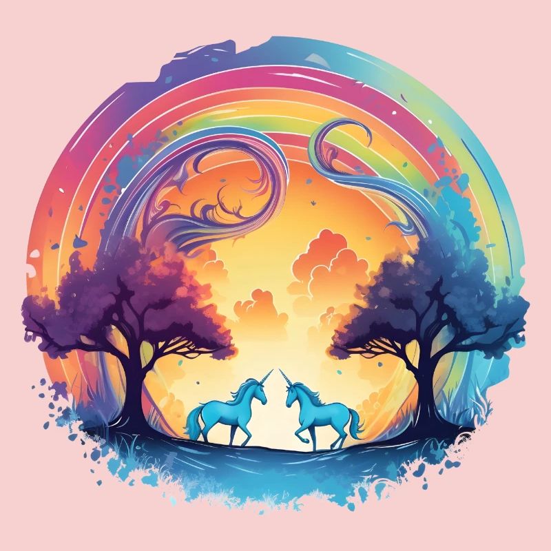 Einhörner in der Regenbogenwelt