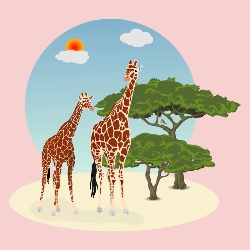 Mutter und Baby Giraffe