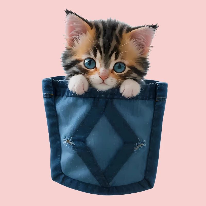 Katze in Tasche süß Kätzchen