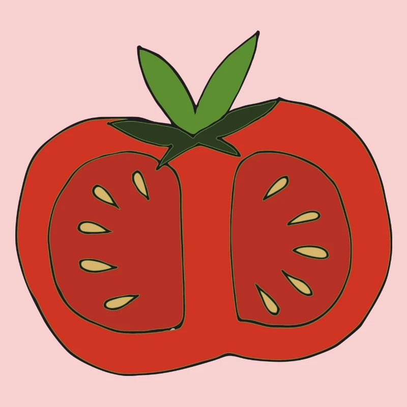 Tomate coupée en deux
