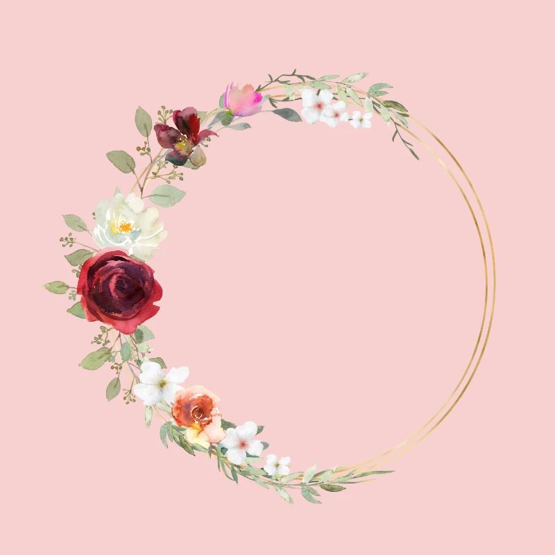 Modern flower wreath circle can be personalized