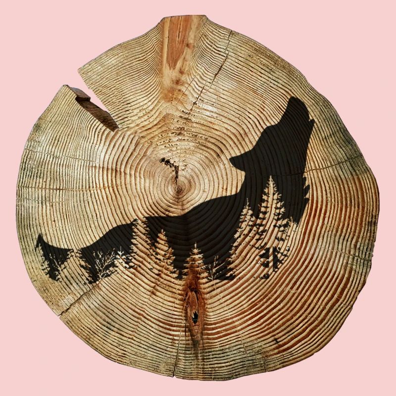 Tree Disc Wolf