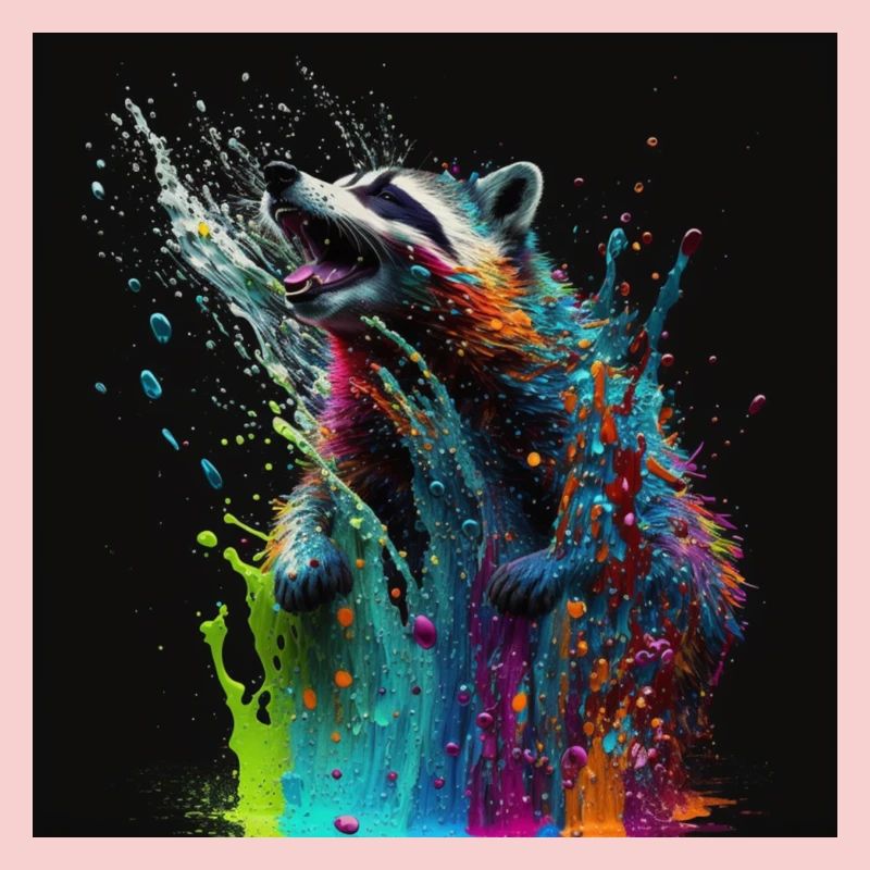 Farbiger Waschbär, einzigartiges Design