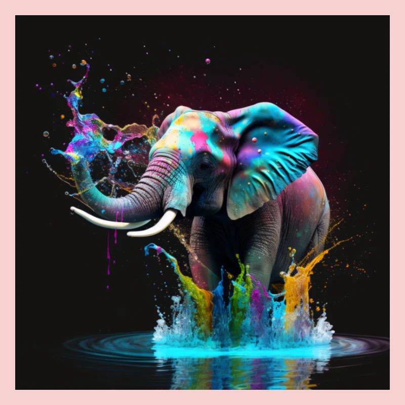 Colored elephant, unique design