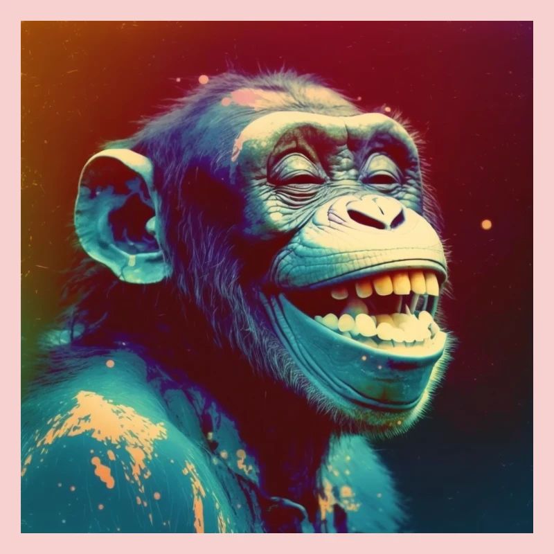 Farbiger Schimpanse / Affe, einzigartiges Design