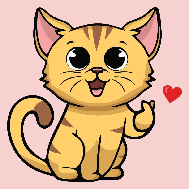 Nette Katze mit Herzzeichen