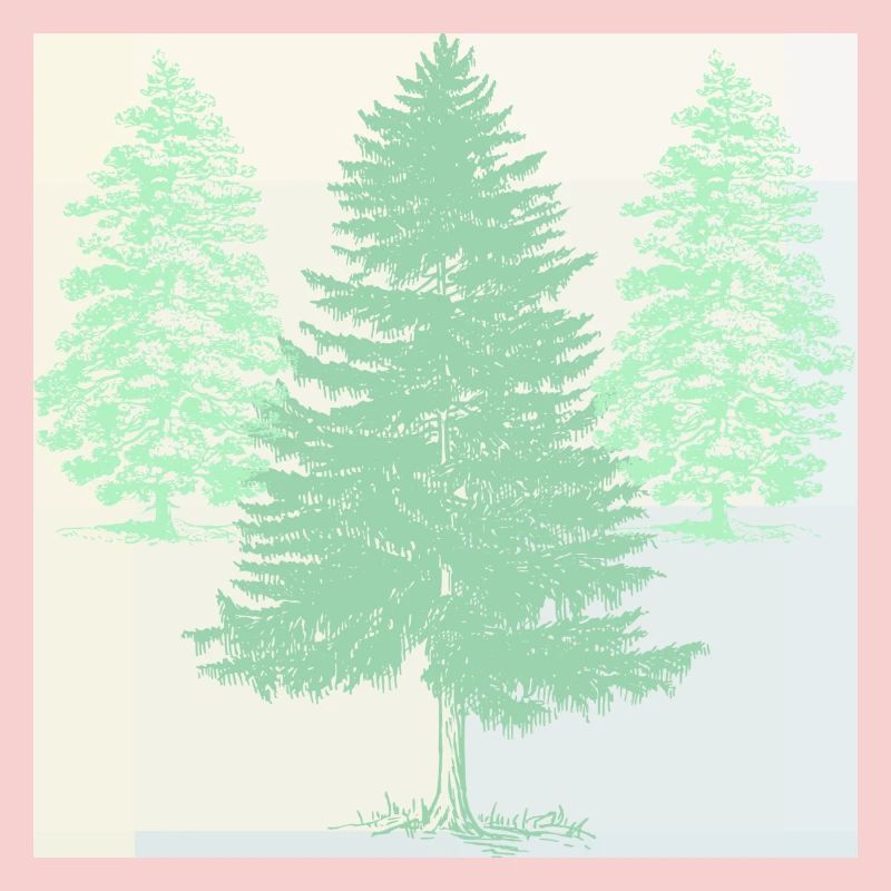 Pastel-colored pines.
