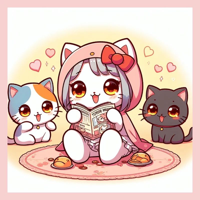 Lesende Katze