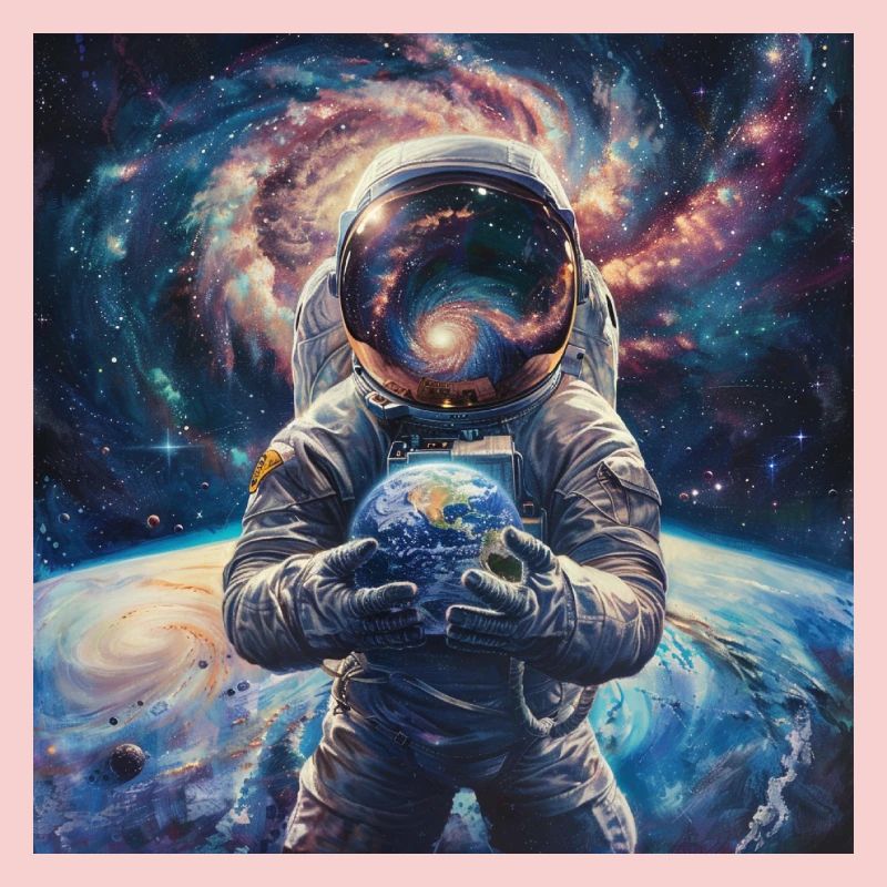 Astronautes Galaxie Espace Planète Espace Conception Spatiale