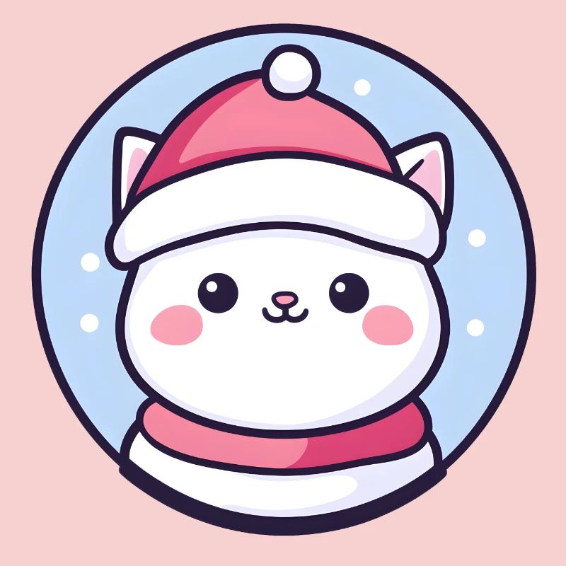 Chat de Noël - Chat blanc mignon