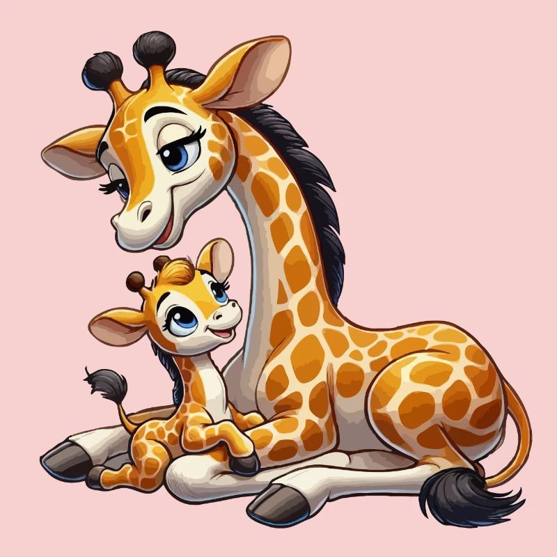 Giraffenmutter mit Kind