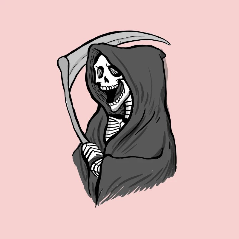 Illustration des Todes – Dunkle Kunst mit Sense