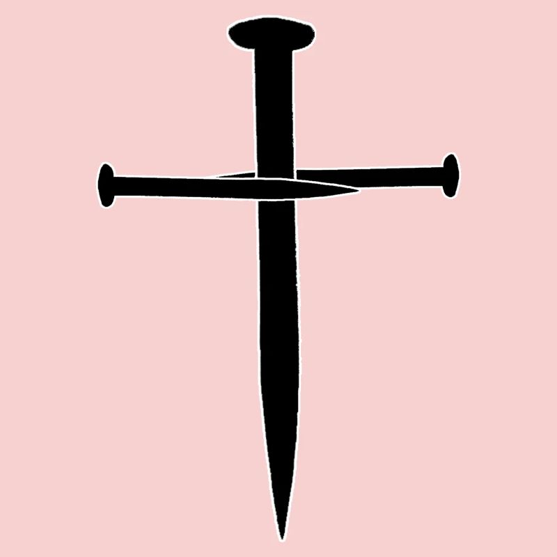 Three Nails Cross Icon Print Design