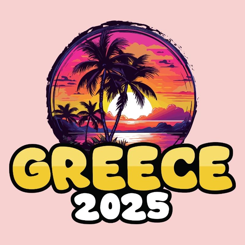 Greece 2025 Palm Trees Multicolored