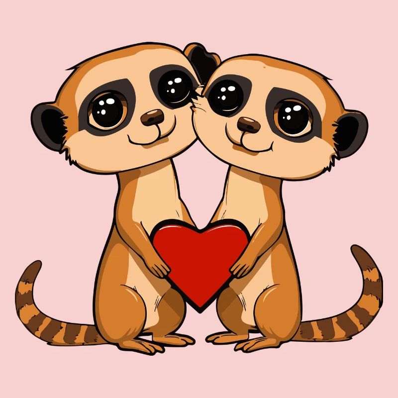 Erdmännchen Paar Valentinstag