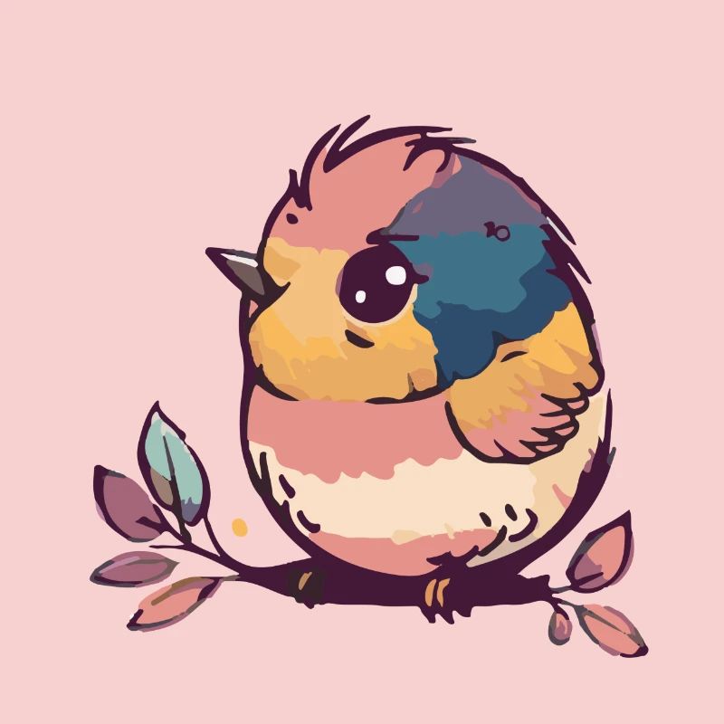 Comic Cute Kawaii Sticker Vogel 1