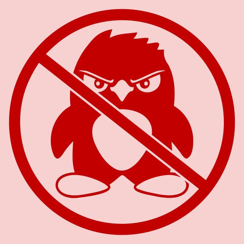 Pas de pingouin maléfique Zone interdite Avis de panneau