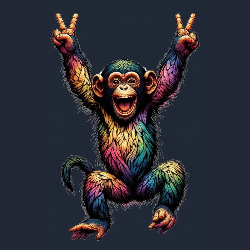 Rainbow Monkey Rainbow Flag Rainbowcore