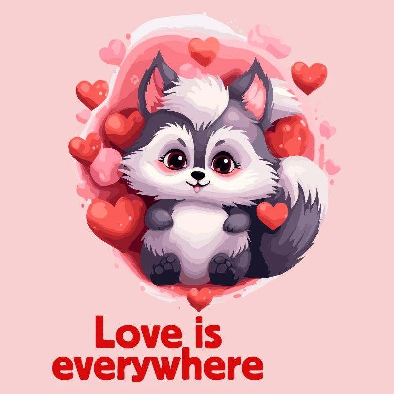 Animaux mignons de conception de la Saint-Valentin