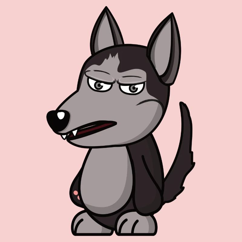 wütender Wolf angry grumpy Geschenk