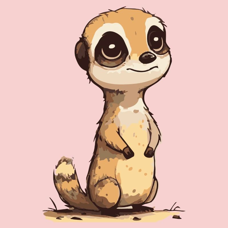 Comic Cute Kawaii Erdmännchen