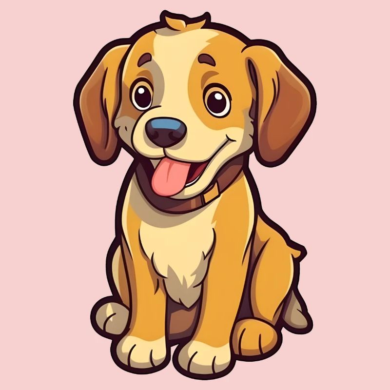 Petit chien mignon « Bailey » dans le style comique