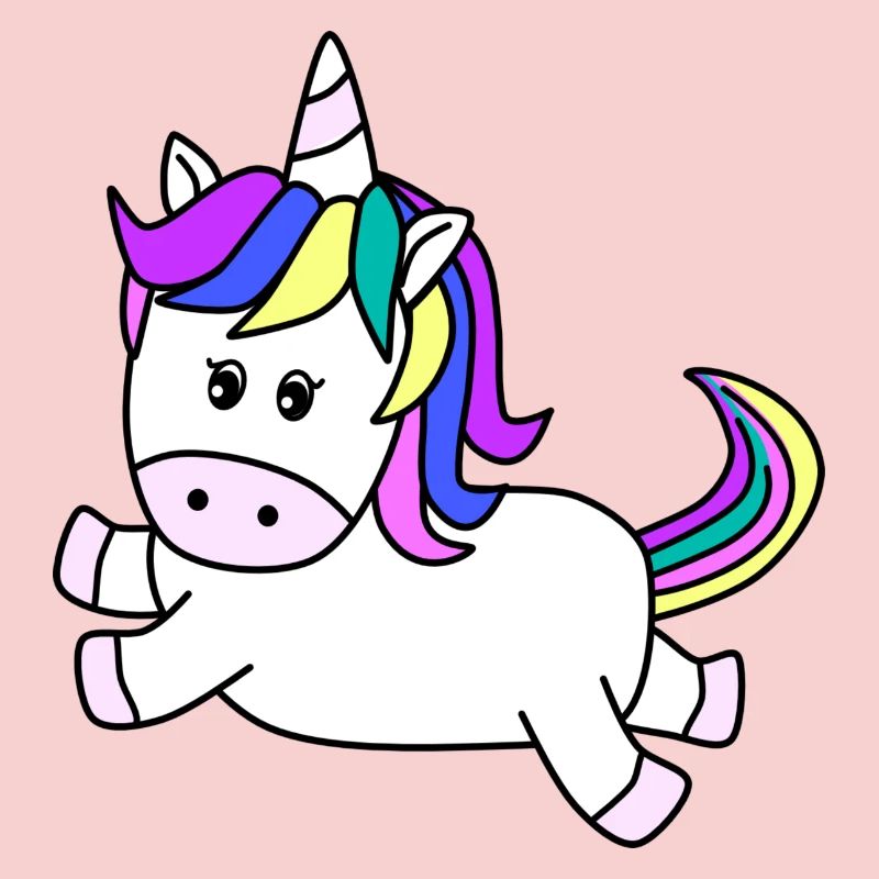 Süßes Einhorn, das springt//